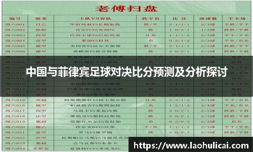 中国与菲律宾足球对决比分预测及分析探讨